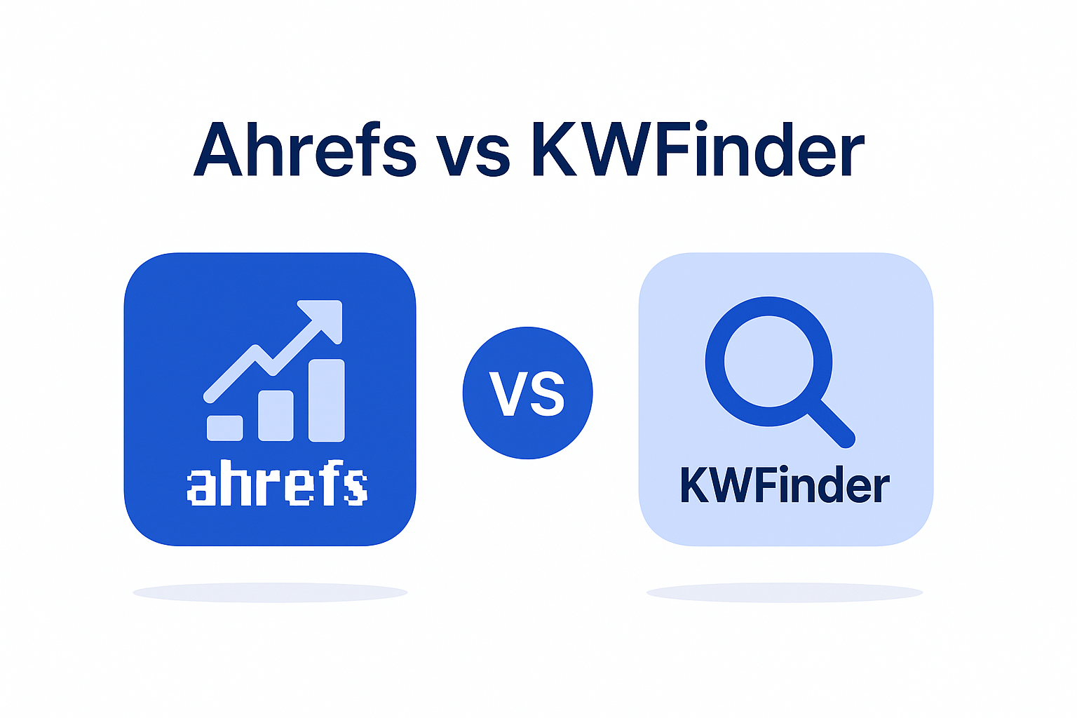 Infographie comparant Ahrefs (suite tout-en-un et backlinks), KWFinder (recherche de mots-clés ciblée) et ChatSEO (IA sur vos vraies données Search Console)